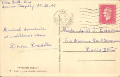 VINTAGE POSTCARD Pau Places Georges Clémenceau