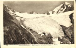 POSTAL Argentieres de la VENDIMIA el glaciar y la aguja de la vuelta