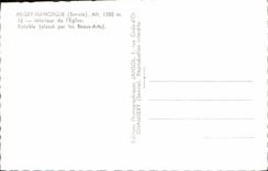 VINTAGE POSTCARD Peisey Nancroix Interior of the Church Retable