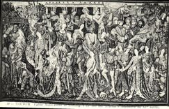 CPA Saumur Eglise Notre Dame de Nantilly Le bal des ardents Tapisserie du 15eme