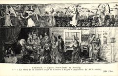VINTAGE POSTCARD Saumur Church Notre Dame de Nantilly Dead of Blessed Virgin and concert of angels