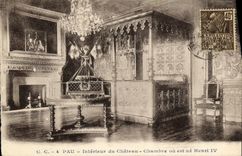 VINTAGE POSTCARD Interior Pau of the Castle Room or is Henri IV