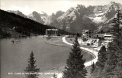 POSTAL Lago di Misurina Sorapis de la VENDIMIA