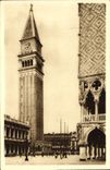 VINTAGE POSTCARD Venezia It Bell-tower di San Marco paved Piazzetta