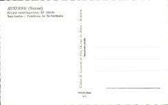 MODERN CARD Auxerre Carolingian Crypt XI century tomb of German St Sanctuary