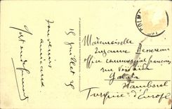 Balcón de Colmar de la POSTAL de la VENDIMIA de la fuerza de policía