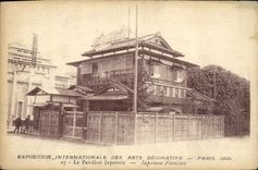 VINTAGE POSTCARD International exhibition of Decorative Arts Paris 1925 the Japanese house