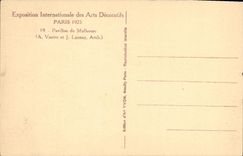 Exposición internacional de la POSTAL de la VENDIMIA de la casa decorativa de París 1925 de los artes de Mulhouse