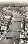 MODERN CARD Lyon Seen air View of the Bridges on the Rhone