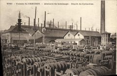 VINTAGE POSTCARD Factories of Creusot Alteliers of rolling Deposit of cylinders
