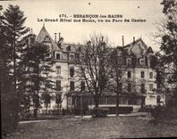 VINTAGE POSTCARD Besancon les Bains the Large Hotel of the Baths seen of the park of the casino