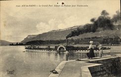 VINTAGE POSTCARD Aix les Bains the Large Port Departure of the boat for Hautcombe Savoy