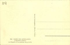 La POSTAL Musee de la VENDIMIA de Unterlinden tiene Colmar la cámara acorazada y las pinturas los primitivos