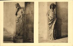 La POSTAL Musee de la VENDIMIA de Unterlinden tiene Colmar el Cristo y el ángel del anuncio