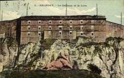 CPA Belfort Le Chateau et le Lion 