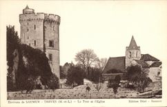 CPA Environs de Saumur Treves La Tour et l'Eglise 