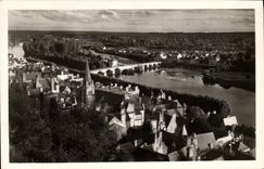 VINTAGE POSTCARD Chinon View on the city and comes it