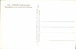 VINTAGE POSTCARD Chinon View on the city and comes it