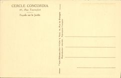 CPA Cercle Concordia Rue Tournefort Facade sur le jardin