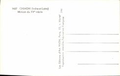 VINTAGE POSTCARD Chinon House Of 15th