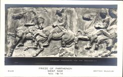 VINTAGE POSTCARD Frieze Off Parthenon West Side British Museum