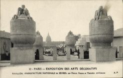 VINTAGE POSTCARD Paris Exposition Of Decorative Arts House Manufactures National Separate