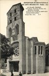 VINTAGE POSTCARD International exhibition Of Decorative Arts Paris the French village Church of village