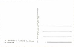 VINTAGE POSTCARD Fountain Of Vaucluse the Castle De Petrarque