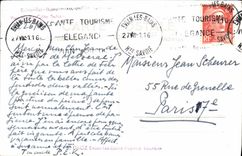 POSTAL Evian de la VENDIMIA les Bains visto en la dimensión suiza