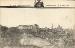VINTAGE POSTCARD Thouars View Of the City With 17th