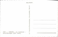 VINTAGE POSTCARD Amiens the Cathedral Holy Christophe