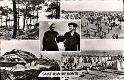 CPM Saint Jean De Monts plage Foret Bourine et costume maraichin
