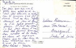 CPM St Jean De Monts Le Moulin De La sabliere