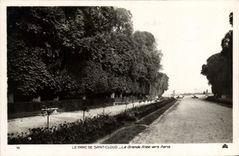 VINTAGE POSTCARD the Park Of Cloud Saint the Large Alley Towards Paris