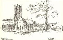 VINTAGE POSTCARD Larchant the Church Seen Of the South