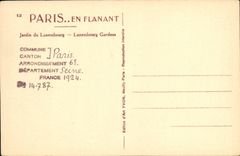 VINTAGE POSTCARD Paris While Strolling Garden Of Luxembourg Luxembourg Gardens