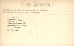 CPA Paris Allee des cavaliers Avenue du Bois de Boulogne 