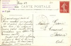 Torre Eiffel del Champ de Mars de París de la POSTAL de la VENDIMIA