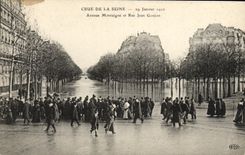 CPA Crue De La Seine Janvier Avenue Montaigne Et Rue Jean Goujon
