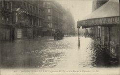 CPA Inondations De Paris La rue de la Pepiniere