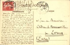 Estación de tren de París de la POSTAL de la VENDIMIA D Oreans Quay de Orsay