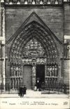 CPA Paris Notre Dame Facade Portail de gauche Portail de la vierge