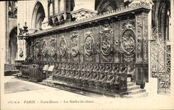 CPA Paris Notre Dame Stalles Du Choeur 