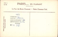 CPA Paris Parc des Buttes de Chaumont 