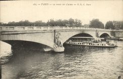 CPA Paris Le Pont De L'Alma Peniche Bateau 