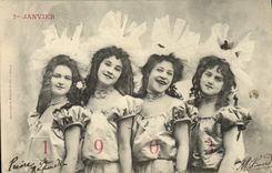 CPA 1er Janvier Enfants Annee 1903
