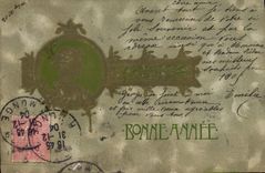 CPA Bonne Annee Femme