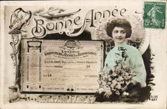 CPA Bonne Annee Femme Loterie 