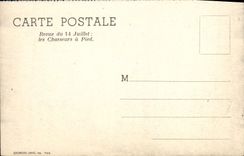 MODERN CARD Militaria Revue of July 14th the hunters has Paris foot Arc de Triomphe