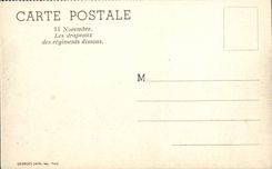 CPM Militaria 11 novembre Les drapeaux des regiment dissous